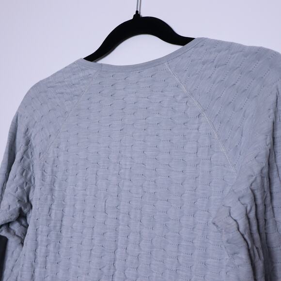 ATHLETA Epitomize Top Light Grey Heather Long Sleeves Textured Active Women's L - Picture 9 of 12